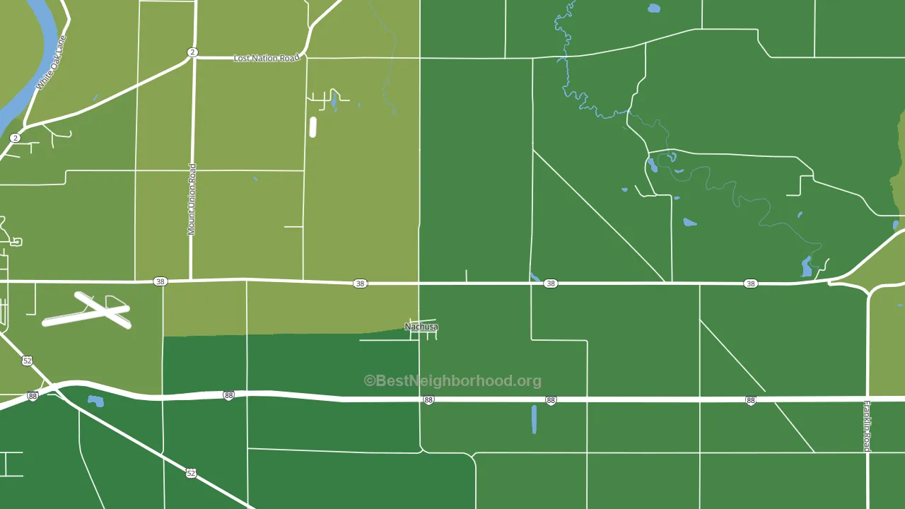 Nachusa, IL block-group voter-turnout map