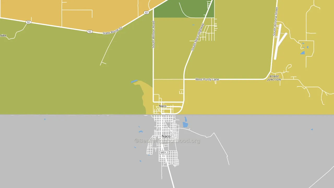 Naco, AZ block-group voter-turnout map