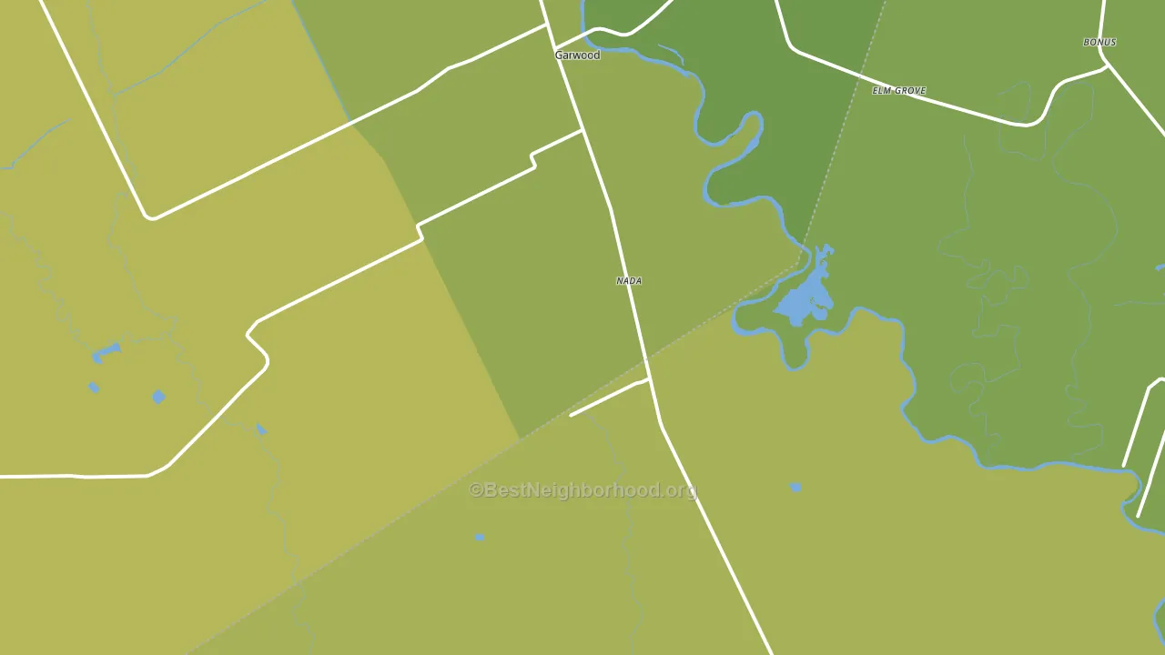 Nada, TX block-group voter-turnout map