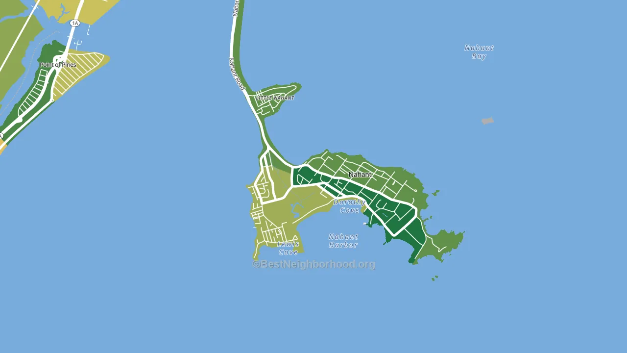 Nahant, MA block-group voter-turnout map