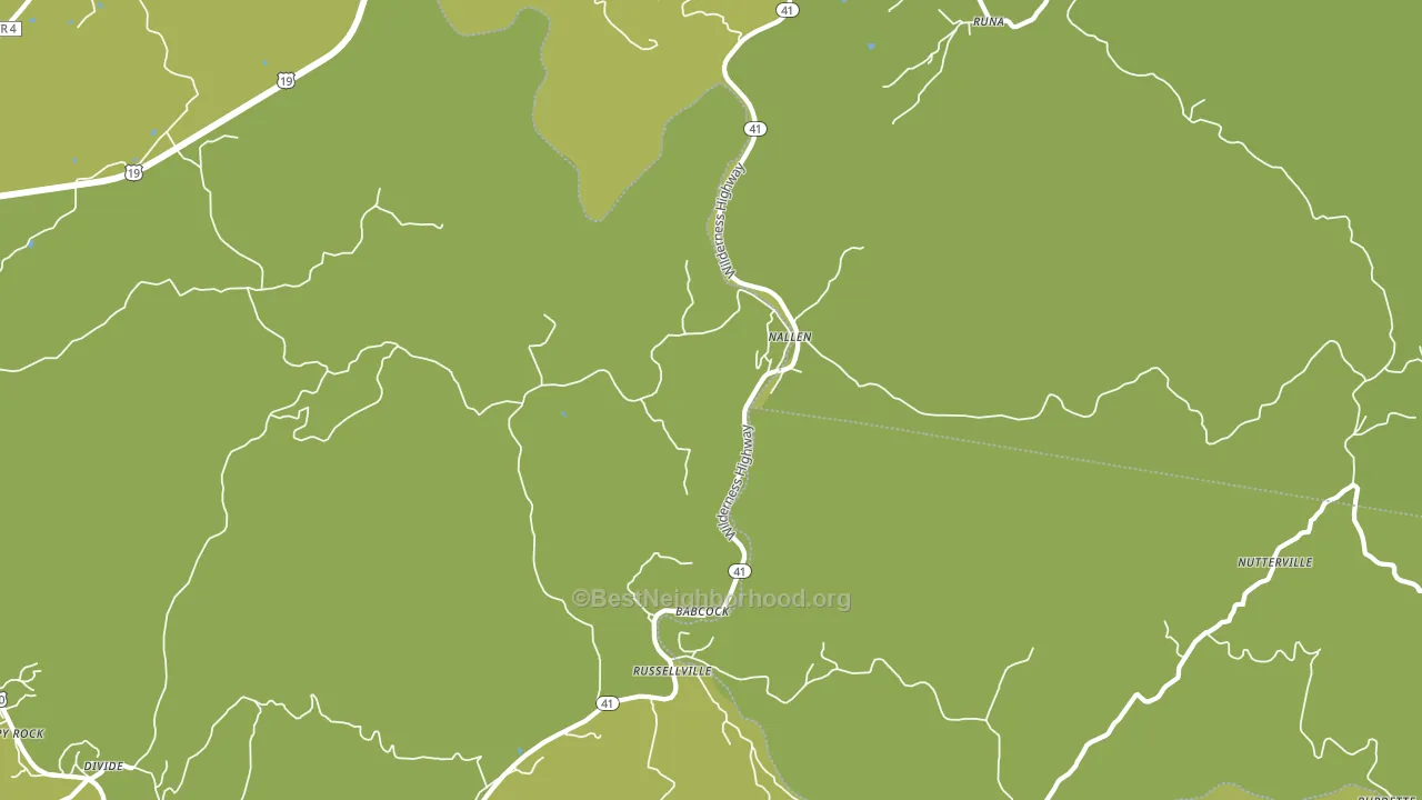 Nallen, WV block-group voter-turnout map