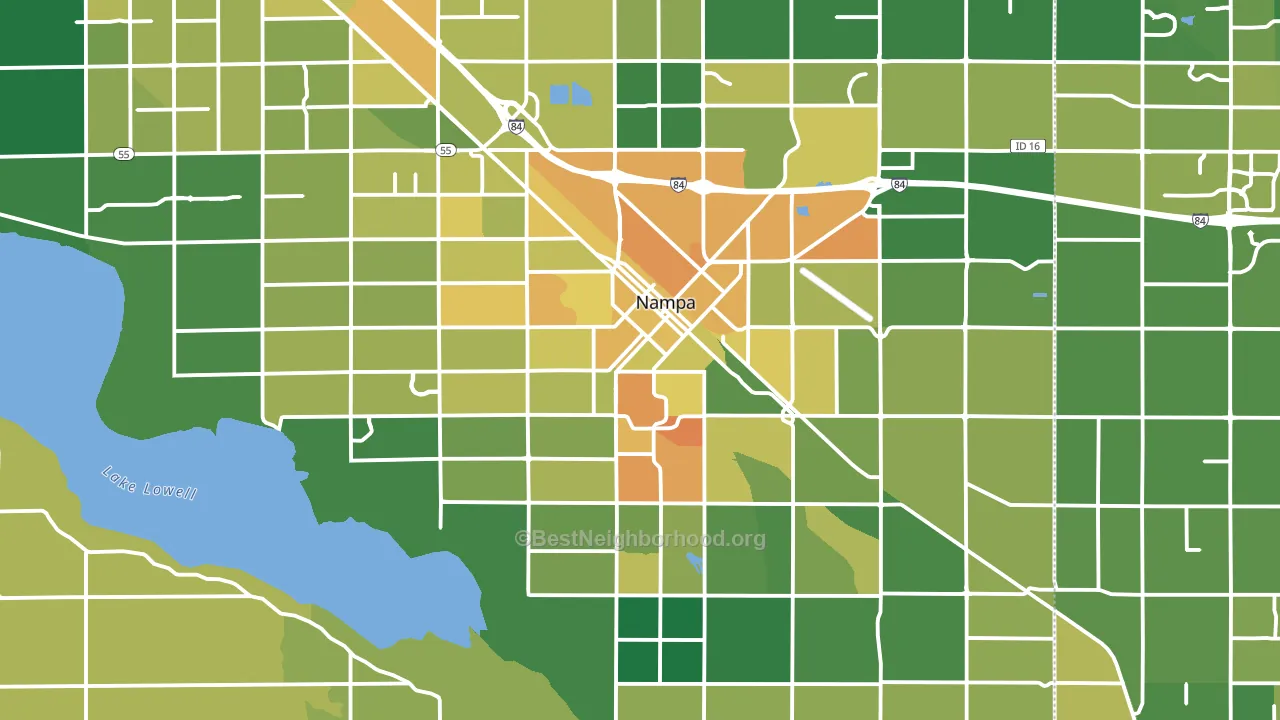 Nampa, ID block-group voter-turnout map
