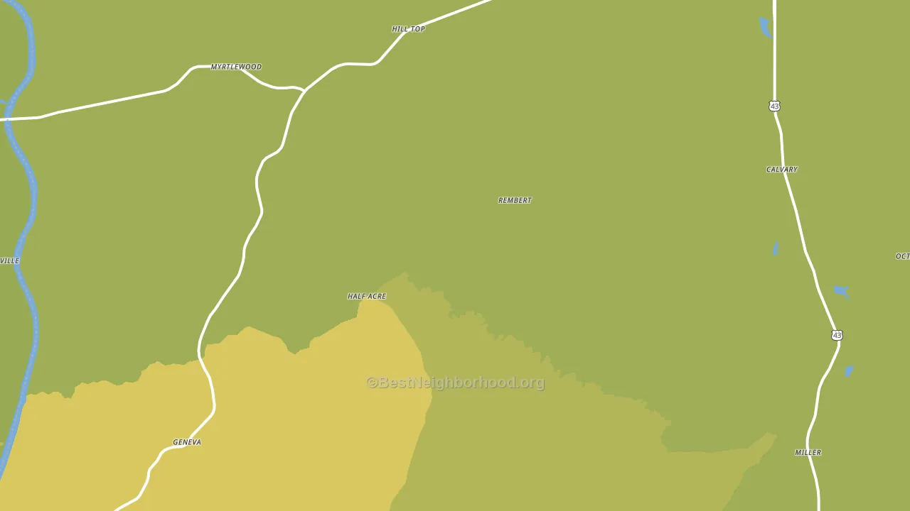 Nanafalia, AL block-group voter-turnout map