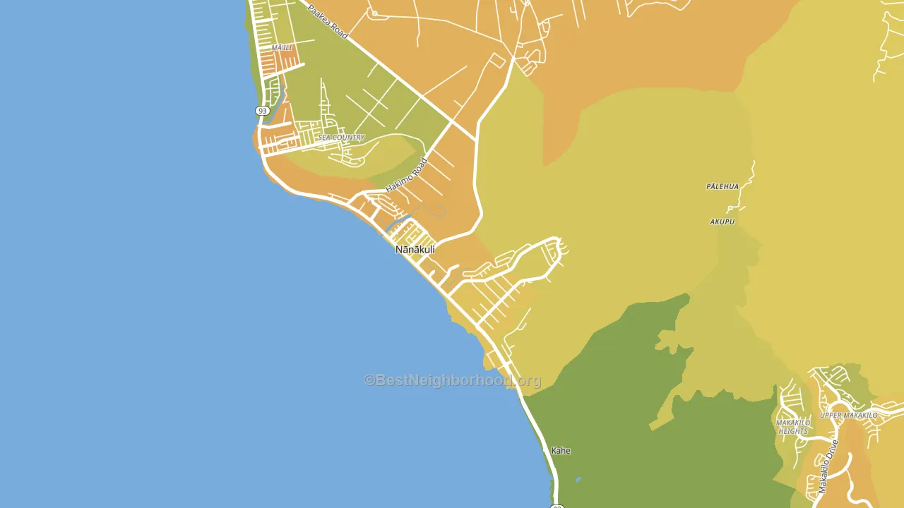 Nanakuli, HI block-group voter-turnout map