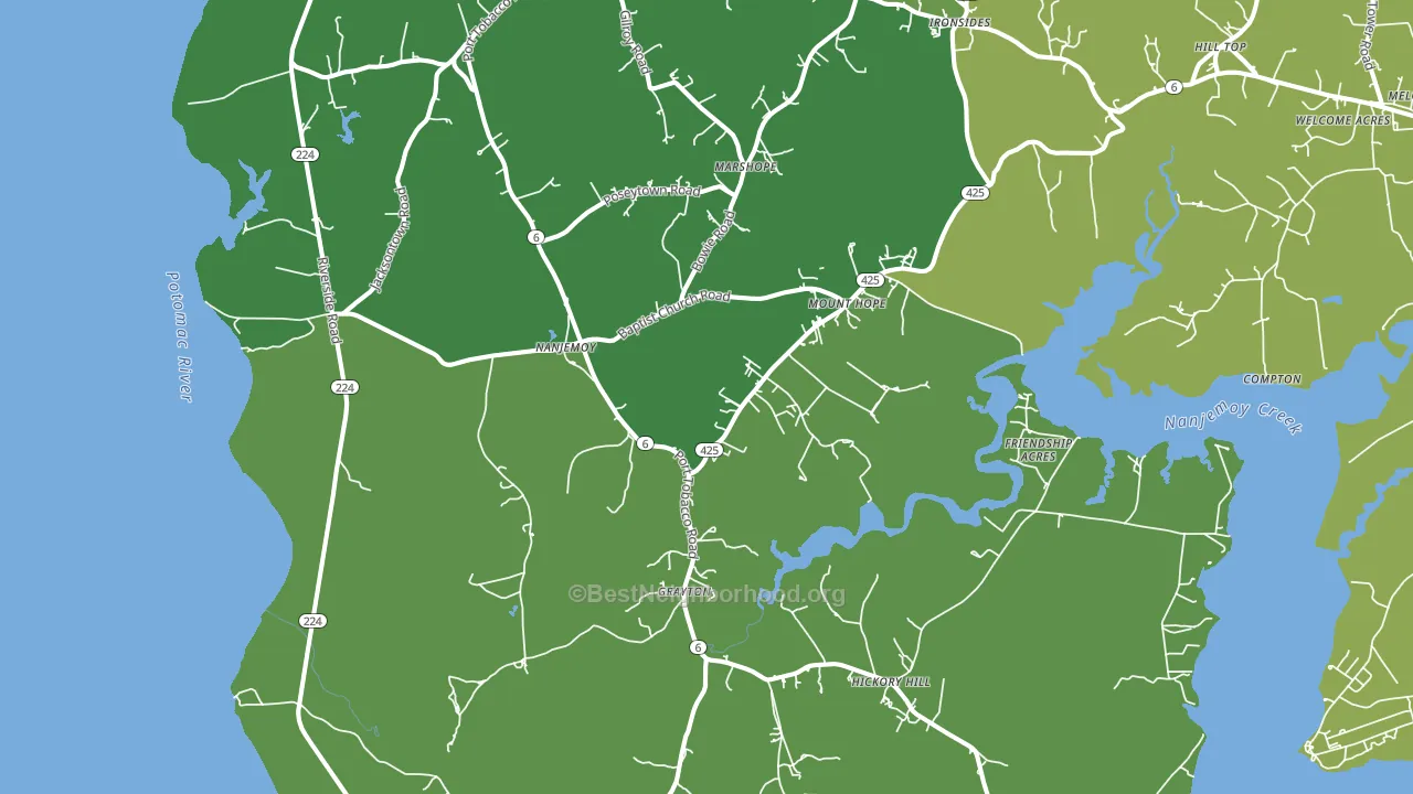 Nanjemoy, MD block-group voter-turnout map