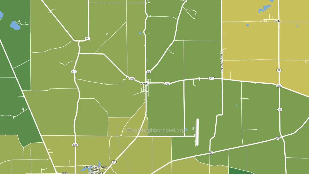 Nankin, OH block-group voter-turnout map