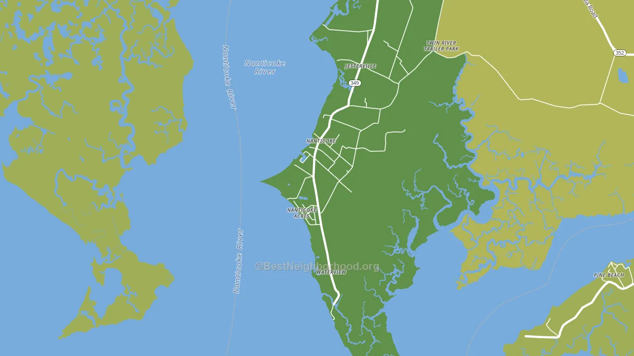 Nanticoke, MD block-group voter-turnout map