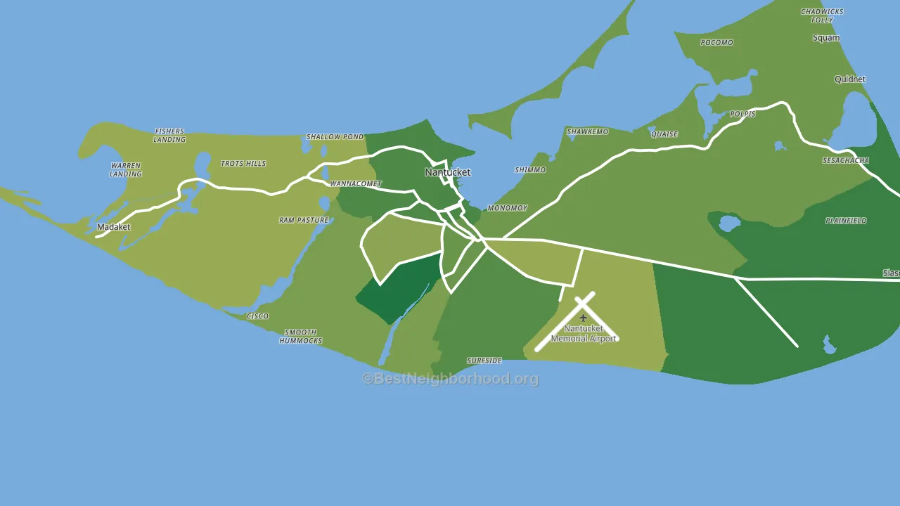 Nantucket, MA block-group voter-turnout map