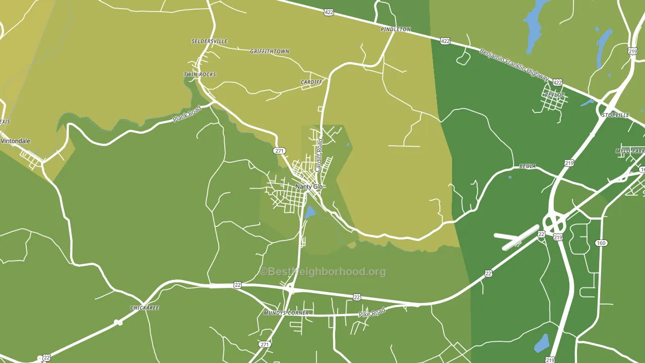 Nanty-Glo, PA block-group voter-turnout map