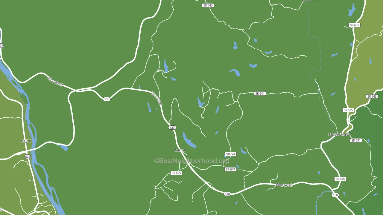 Naola, VA block-group voter-turnout map