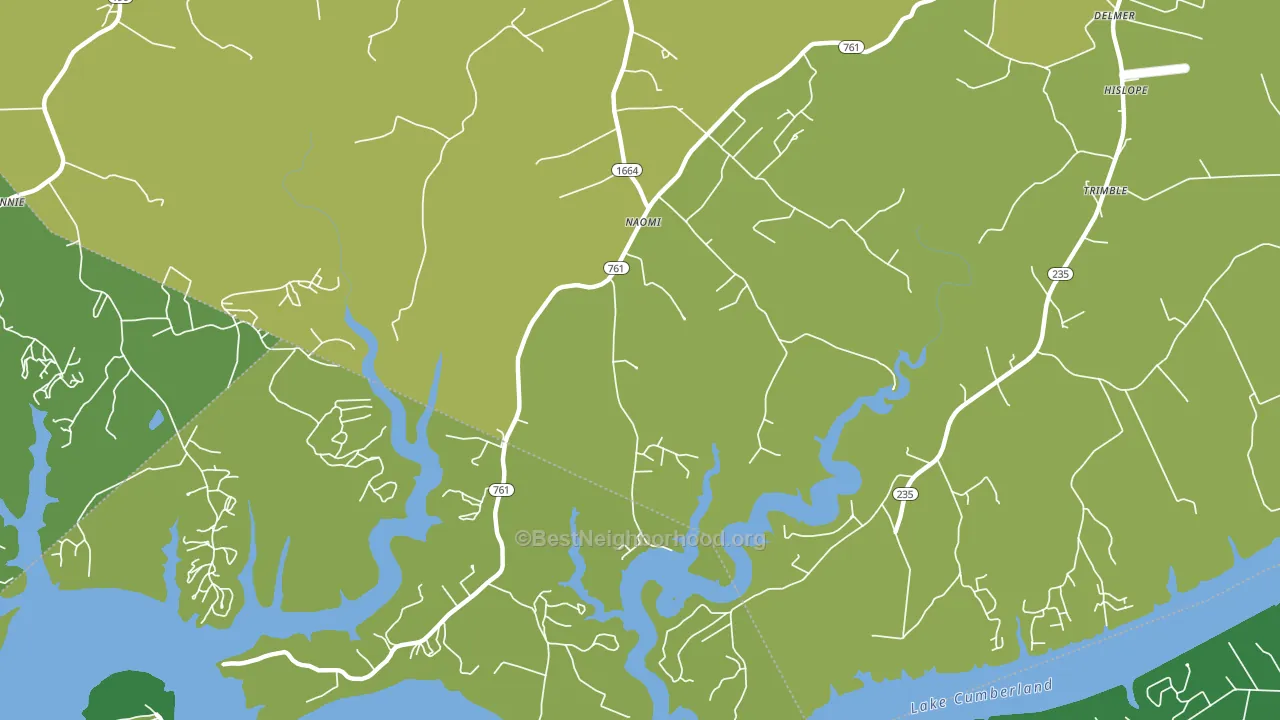 Naomi, KY block-group voter-turnout map