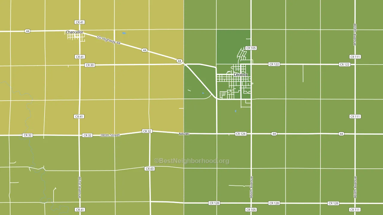 Naomi, SD block-group voter-turnout map