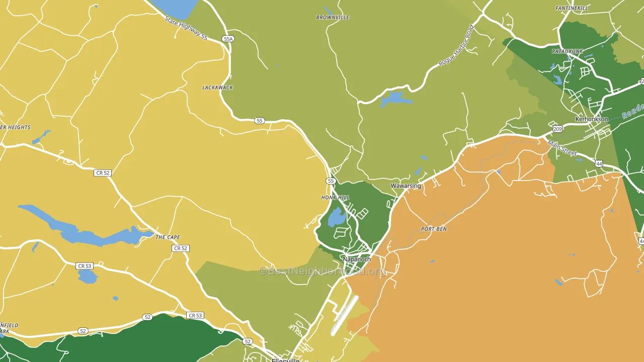 Napanoch, NY block-group voter-turnout map