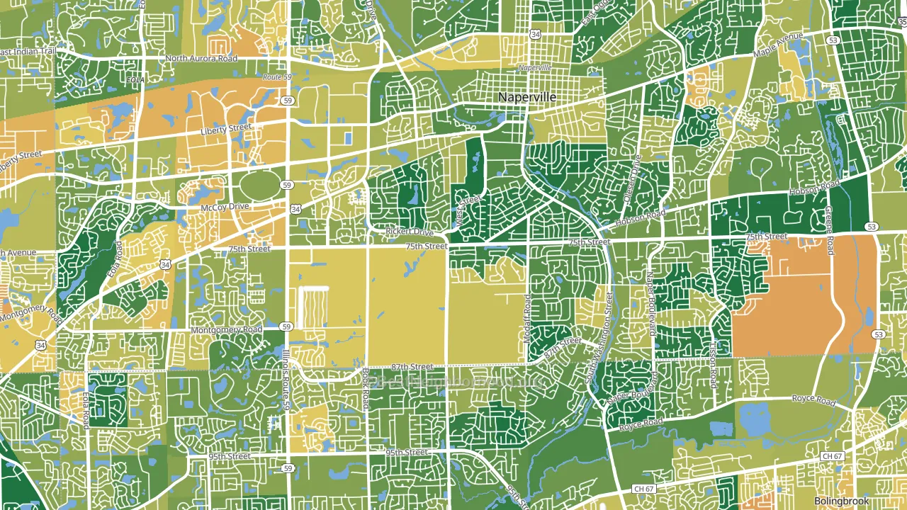 Naperville, IL block-group voter-turnout map