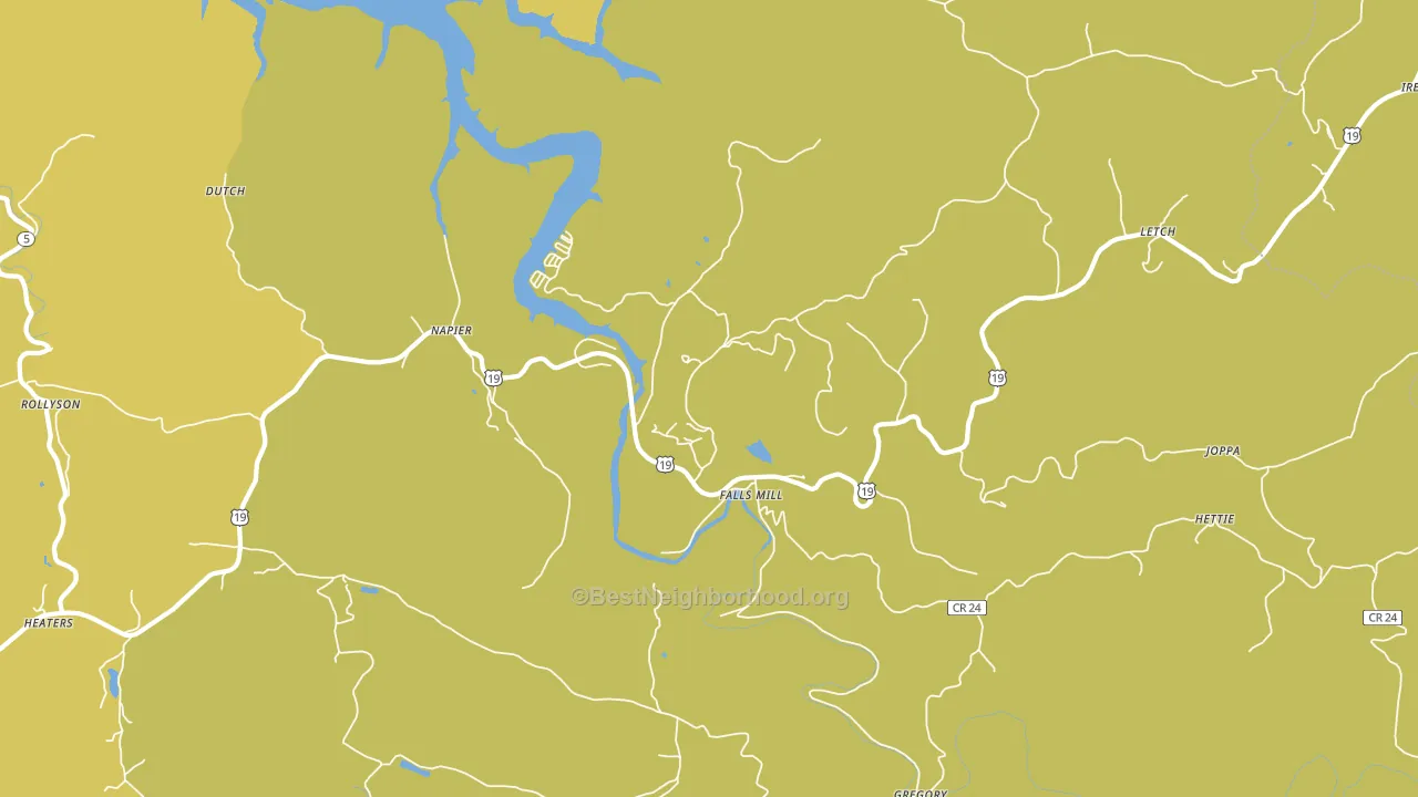 Napier, WV block-group voter-turnout map