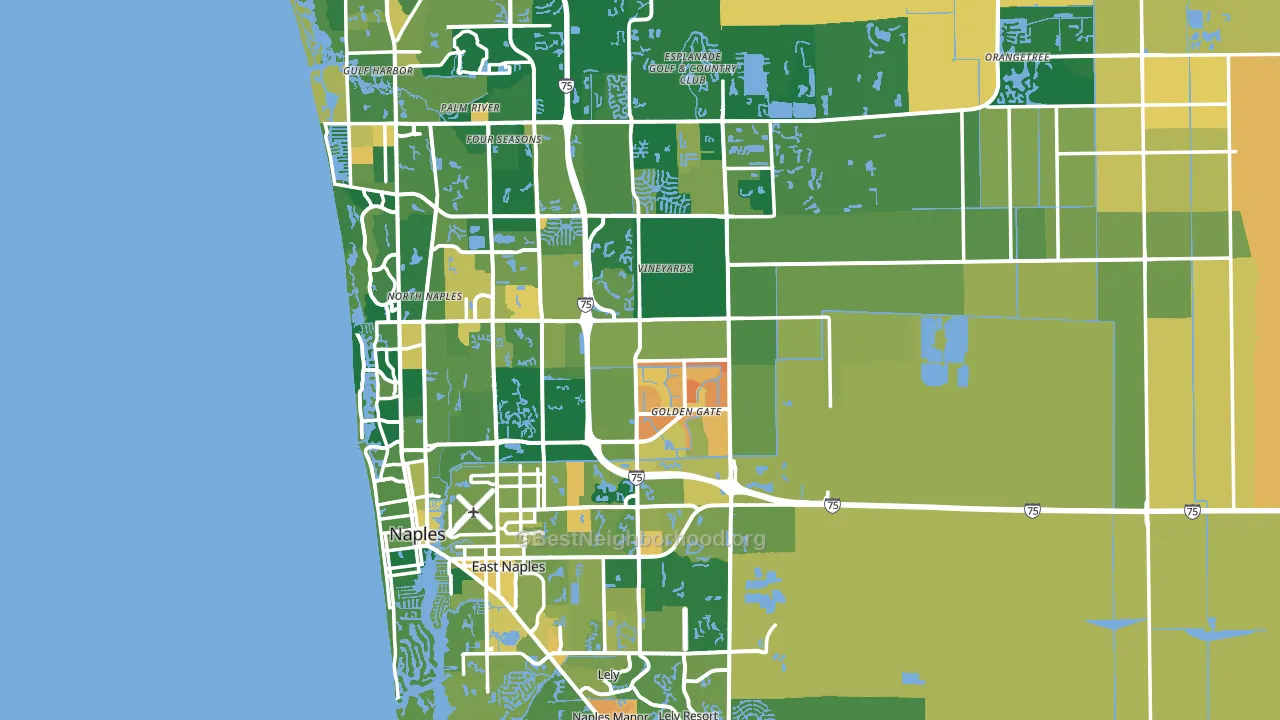 Naples, FL block-group voter-turnout map