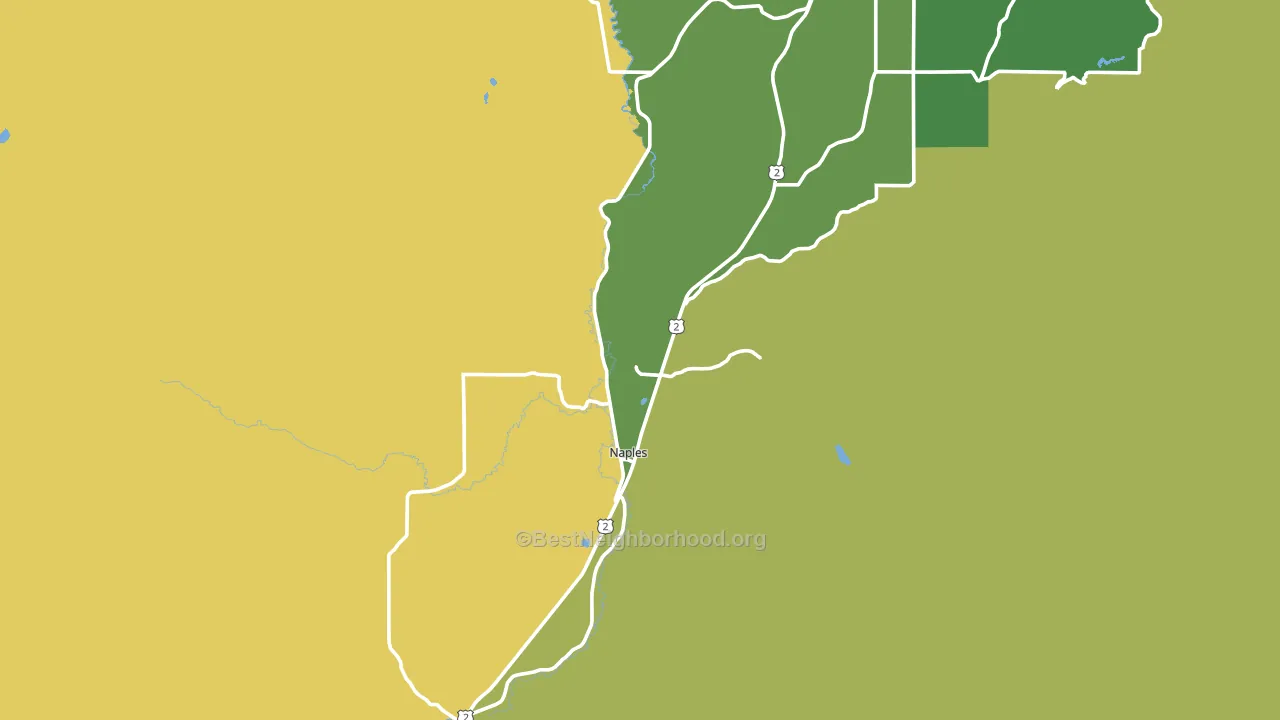 Naples, ID block-group voter-turnout map