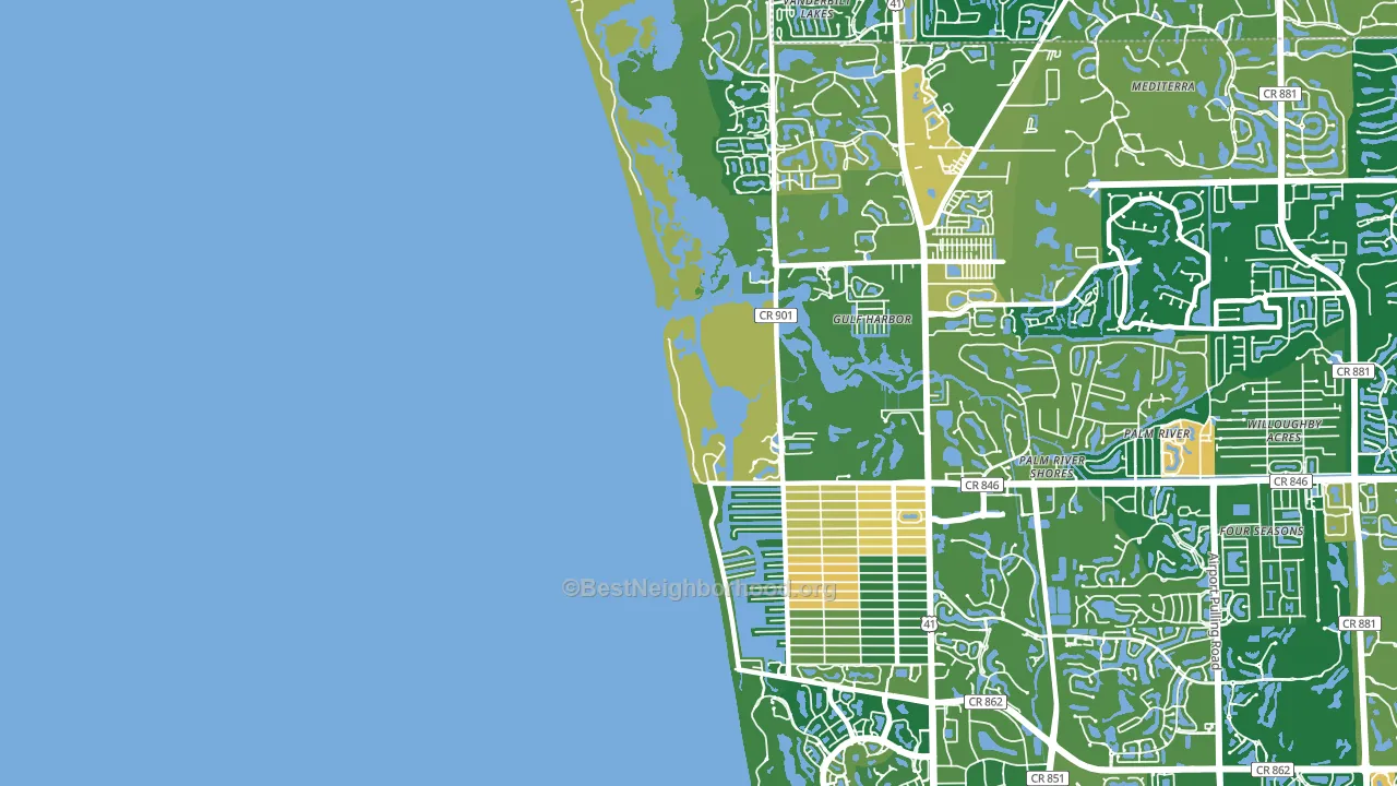 Naples Park, FL block-group voter-turnout map