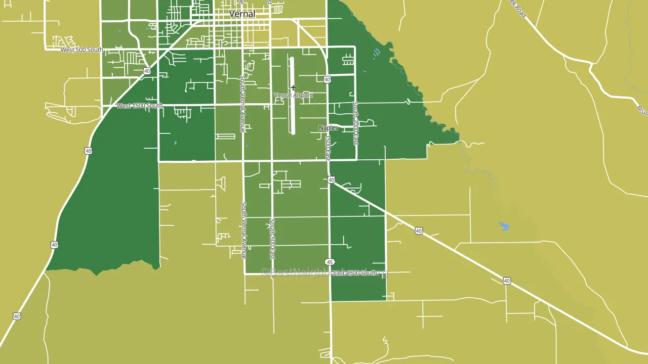 Naples, UT block-group voter-turnout map