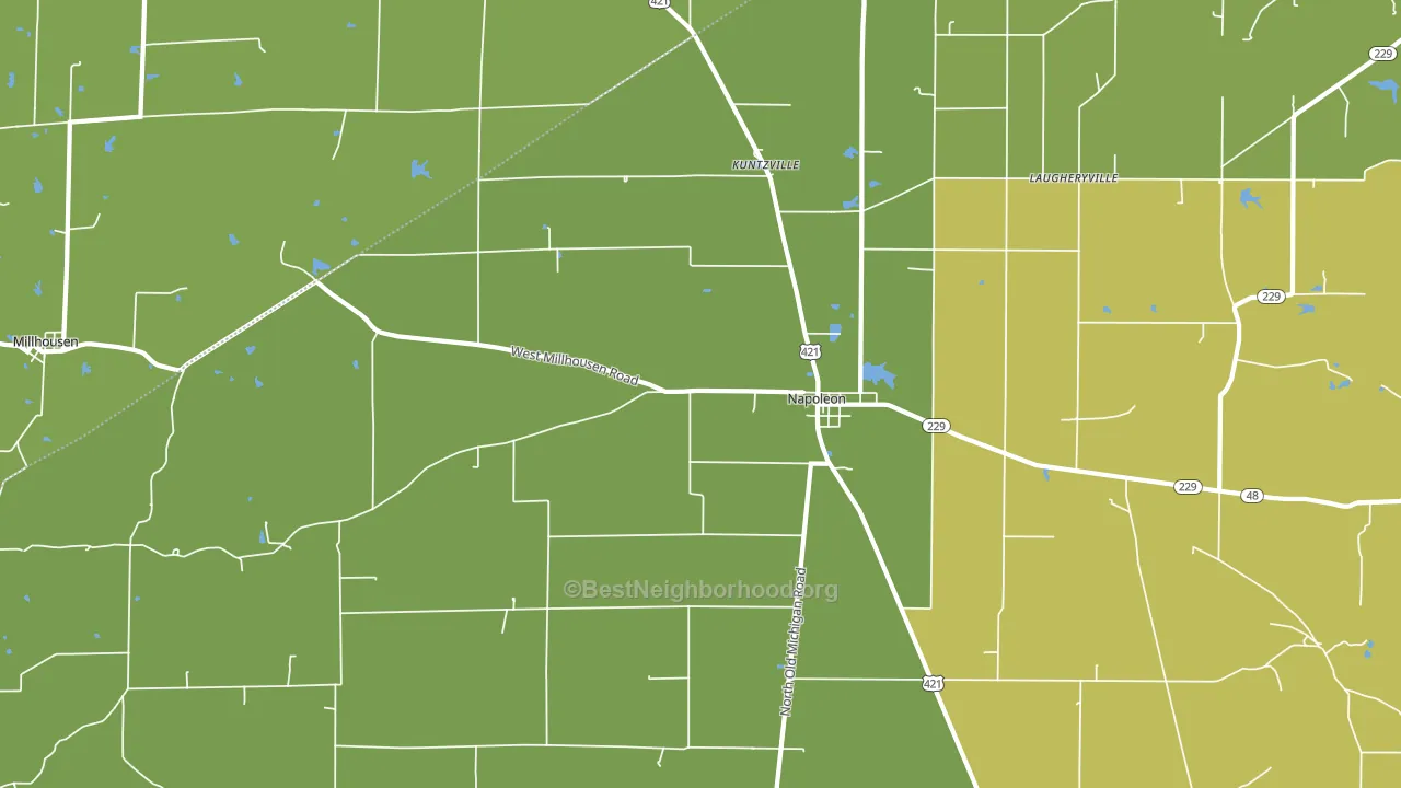 Napoleon, IN block-group voter-turnout map