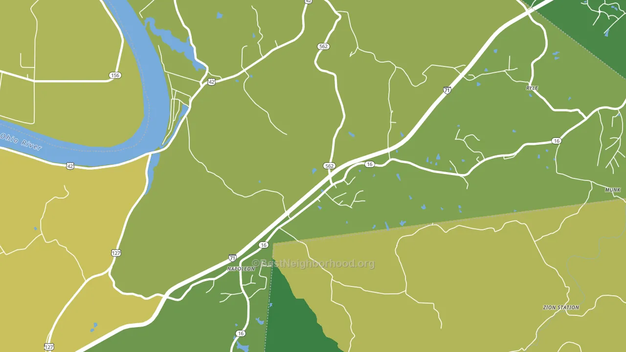 Napoleon, KY block-group voter-turnout map