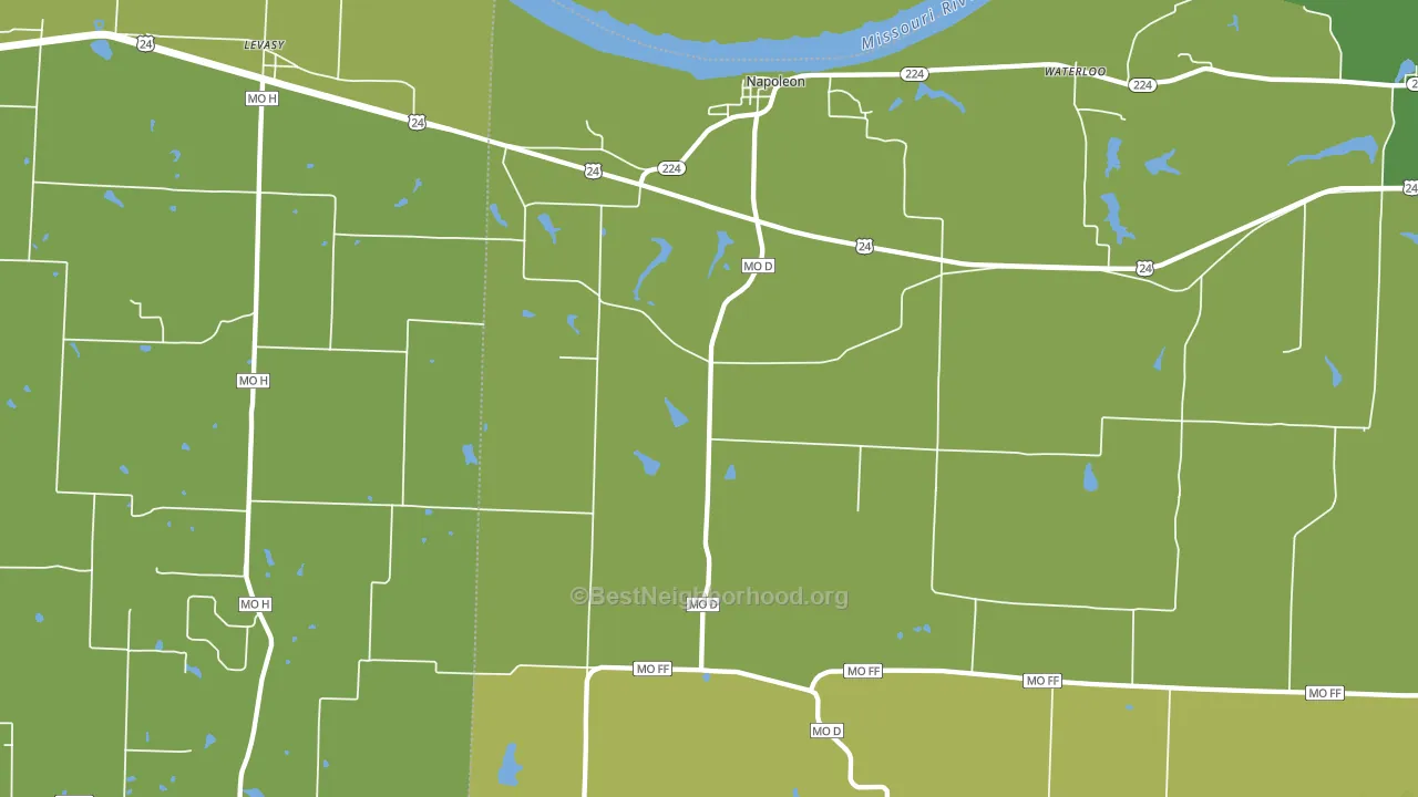 Napoleon, MO block-group voter-turnout map