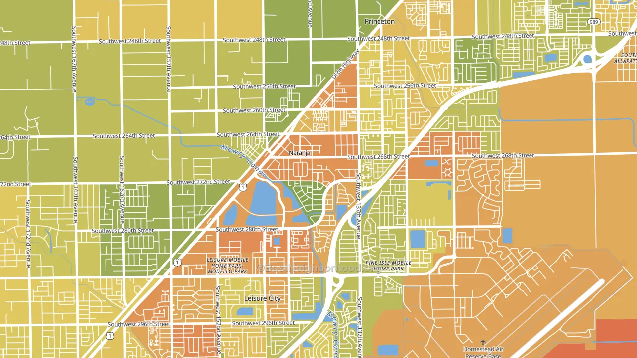 Naranja, FL block-group voter-turnout map