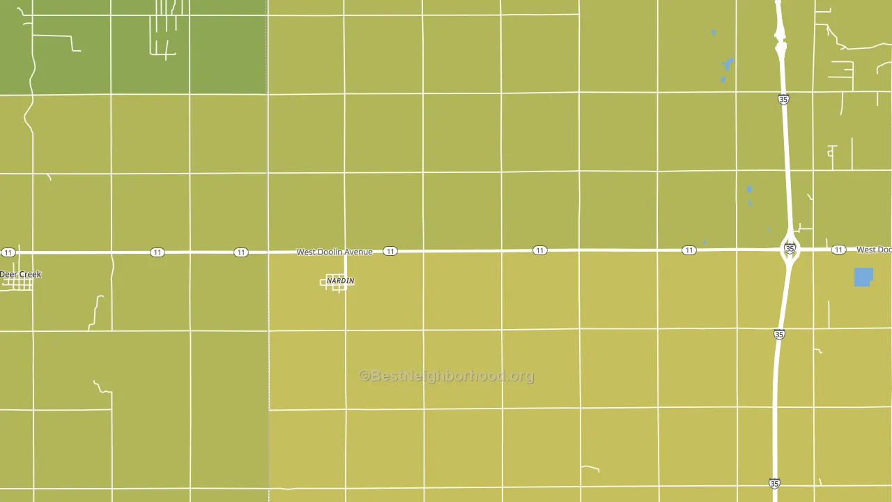 Nardin, OK block-group voter-turnout map