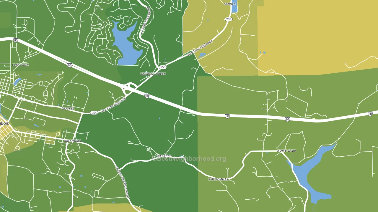 Narrows Creek, PA block-group voter-turnout map