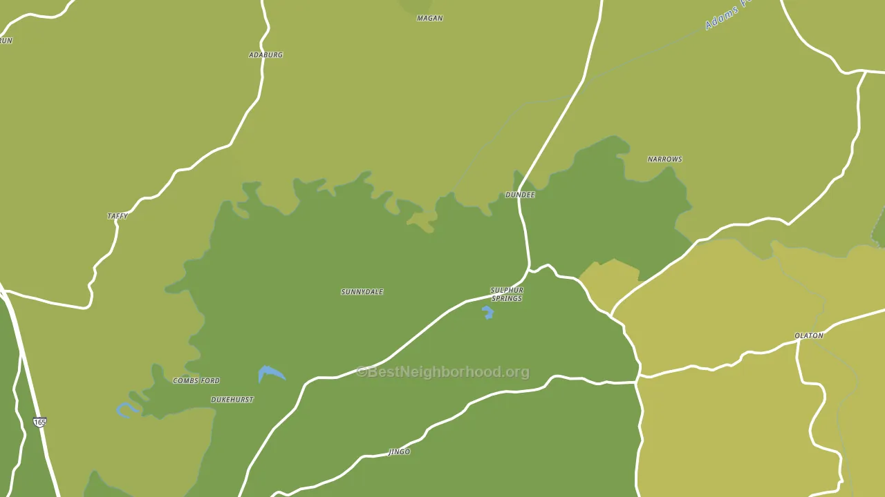 Narrows, KY block-group voter-turnout map