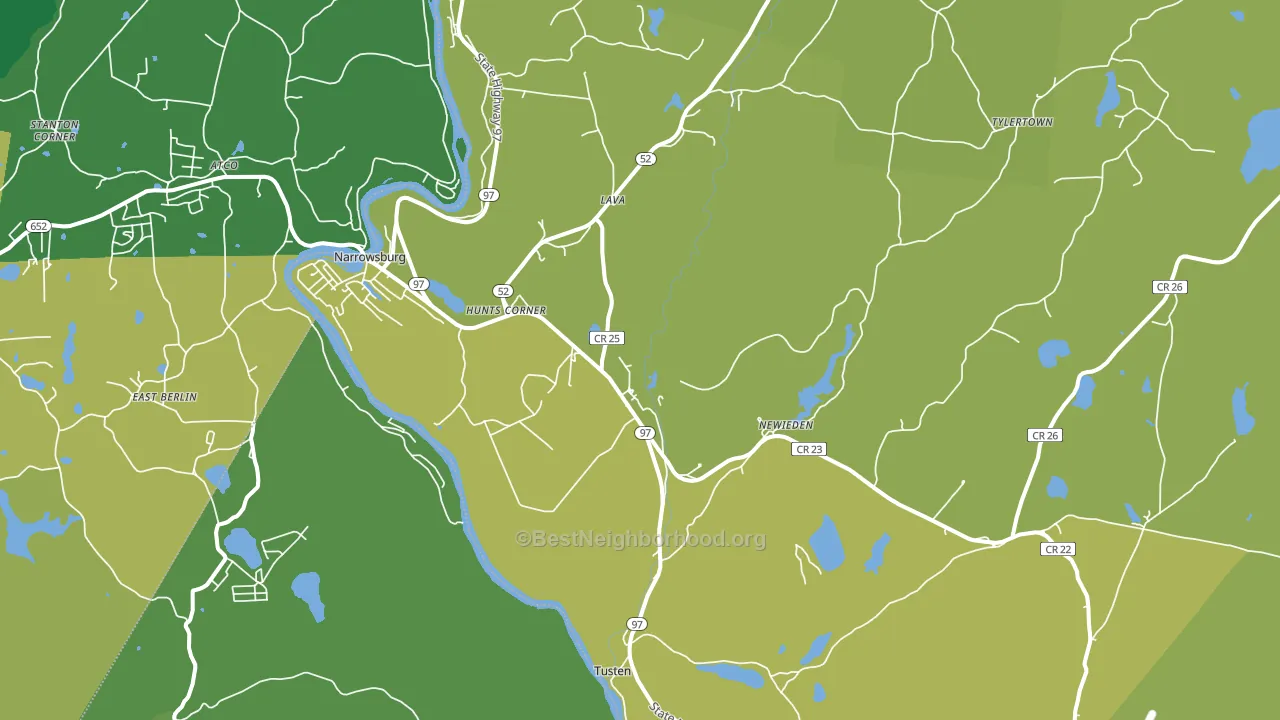 Narrowsburg, NY block-group voter-turnout map