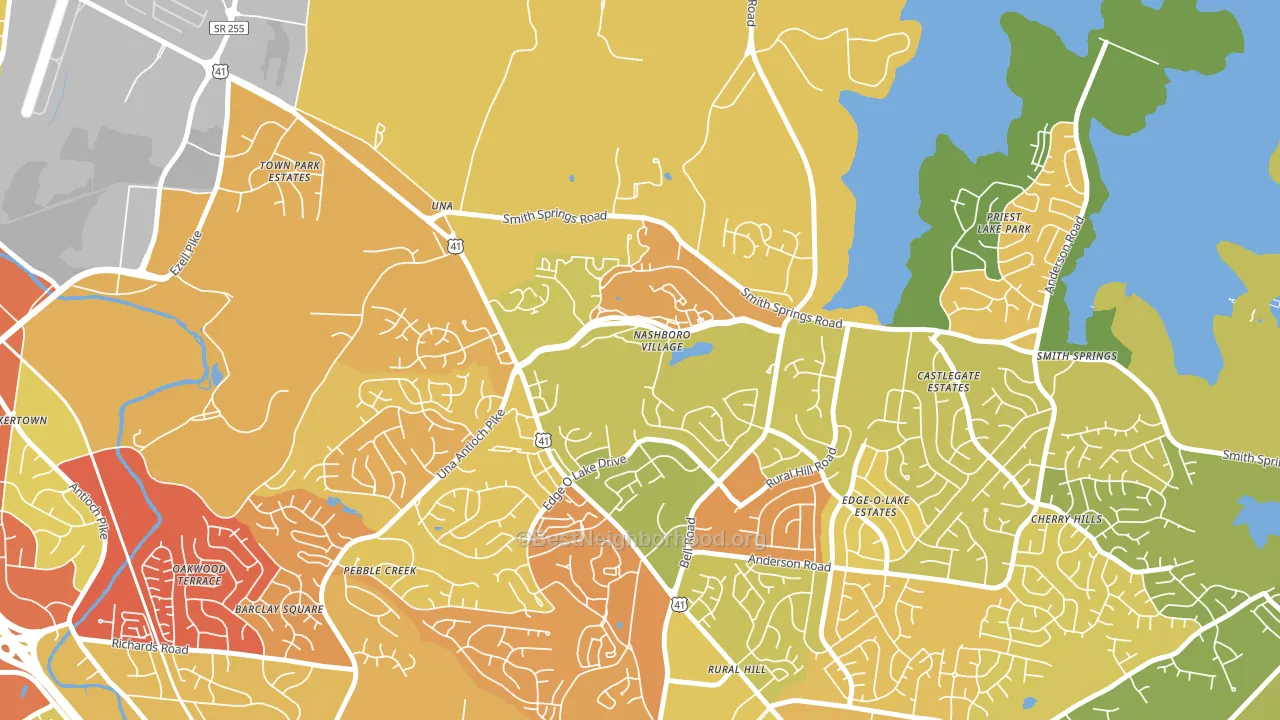 Nashboro Village, Nashville, TN block-group voter-turnout map