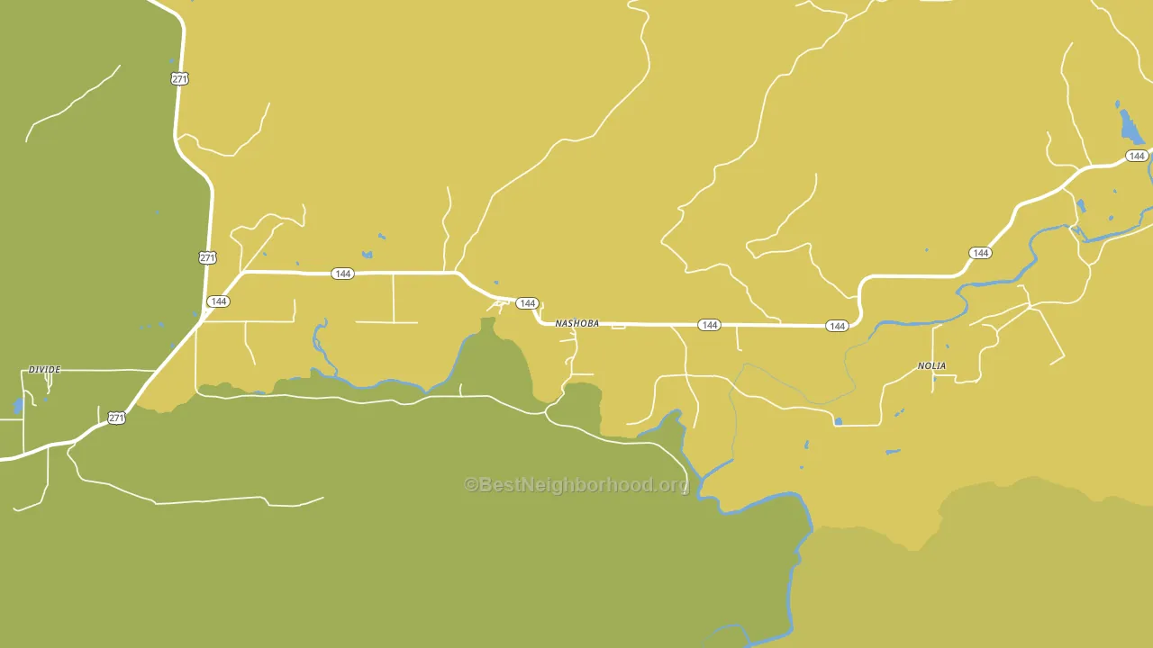 Nashoba, OK block-group voter-turnout map