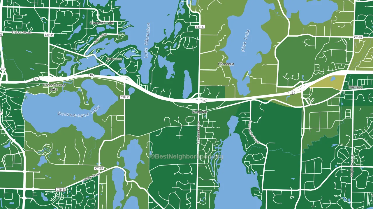 Nashotah, WI block-group voter-turnout map