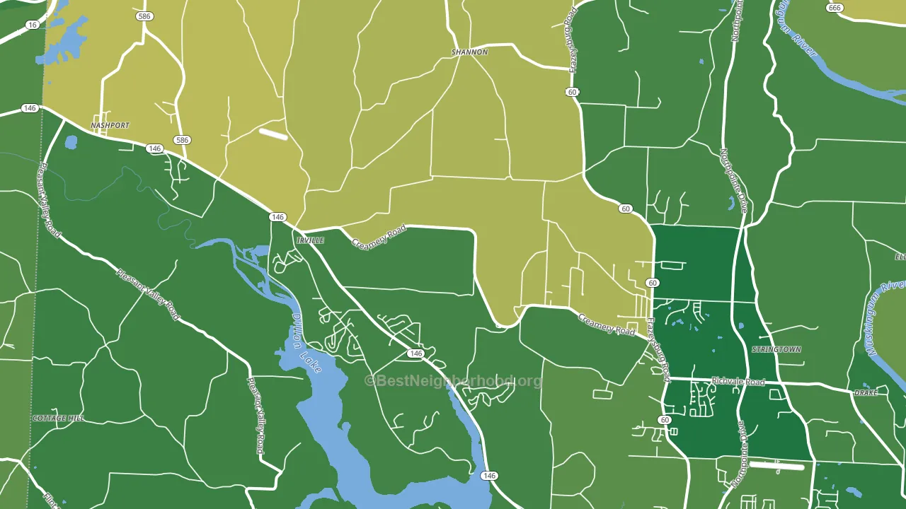 Nashport, OH block-group voter-turnout map