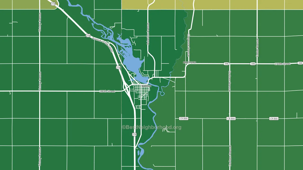 Nashua, IA block-group voter-turnout map