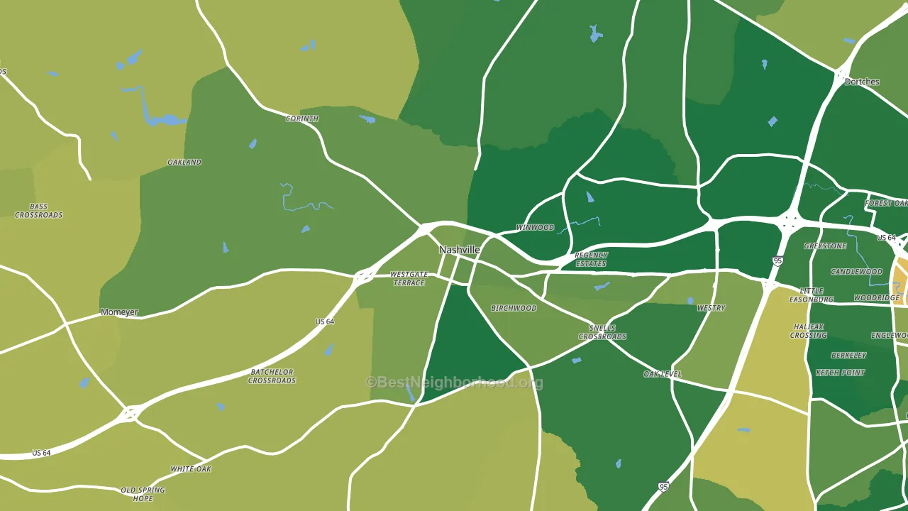 Nashville, NC block-group voter-turnout map