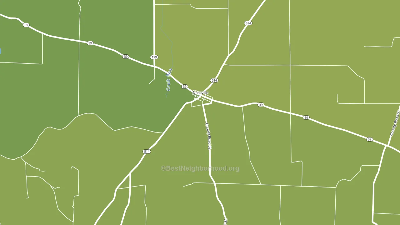Nashville, OH block-group voter-turnout map