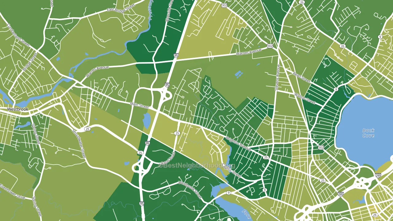 Nasons Corner, Portland, ME block-group voter-turnout map