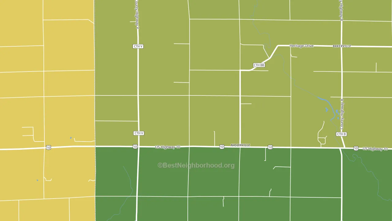 Nasonville, WI block-group voter-turnout map