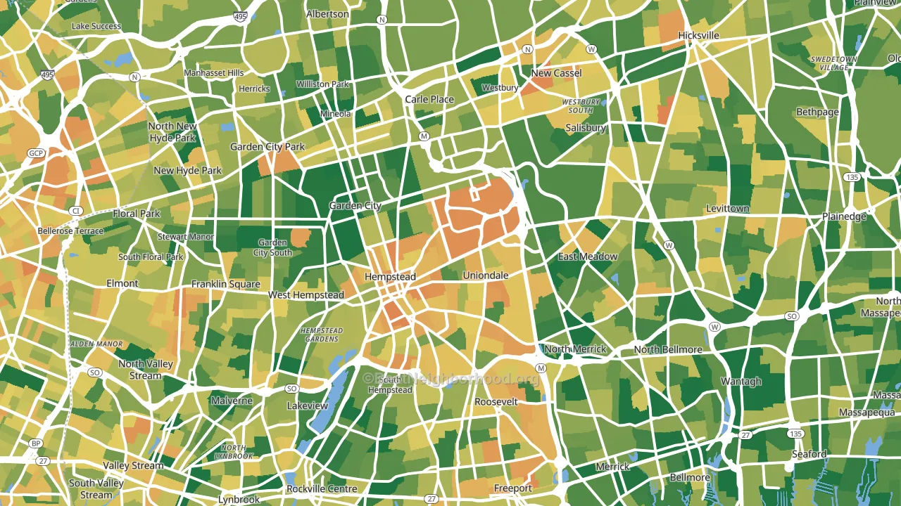 Nassau County, NY block-group voter-turnout map