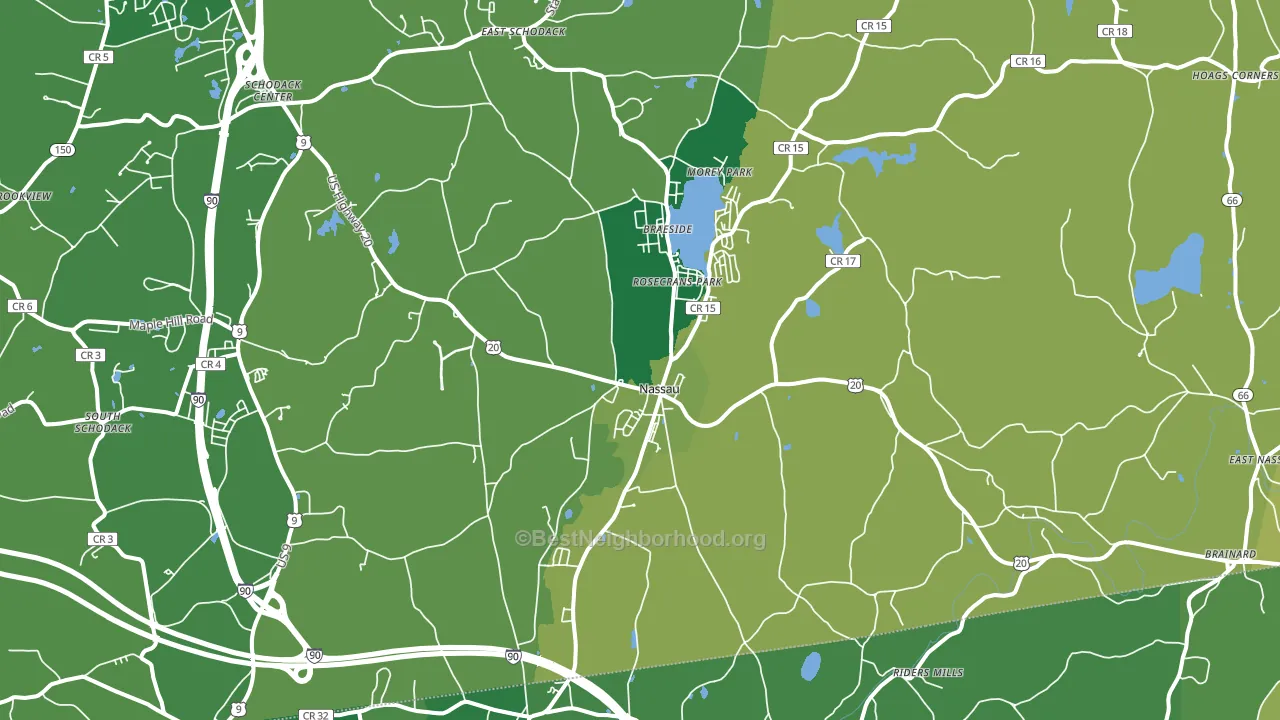 Nassau, NY block-group voter-turnout map