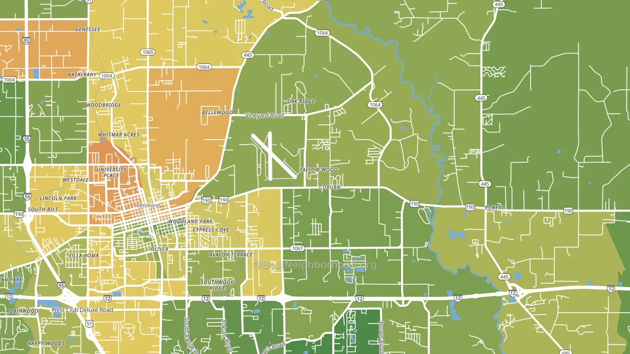 Natalbany, LA block-group voter-turnout map