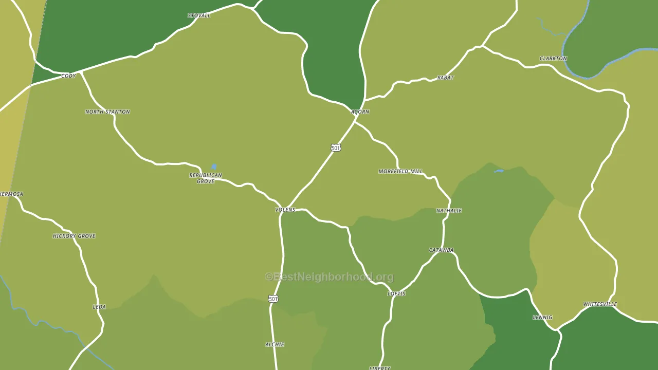 Nathalie, VA block-group voter-turnout map