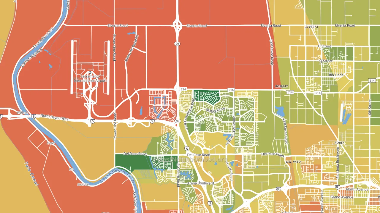 Natomas Creek, Sacramento, CA block-group voter-turnout map