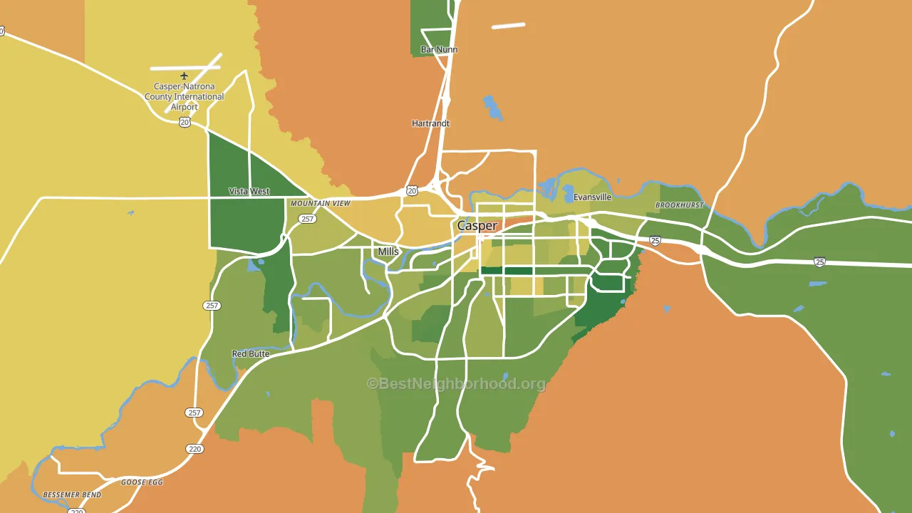 Natrona County, WY block-group voter-turnout map