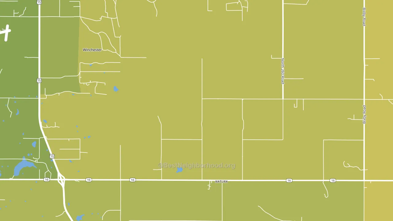 Natura, OK block-group voter-turnout map