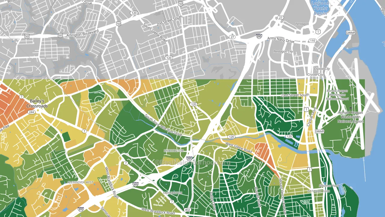 Nauck, Arlington, VA block-group voter-turnout map