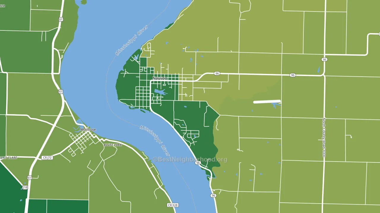 Nauvoo, IL block-group voter-turnout map