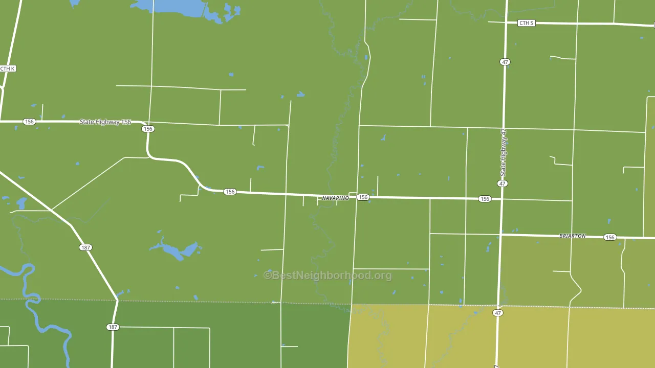 Navarino, WI block-group voter-turnout map